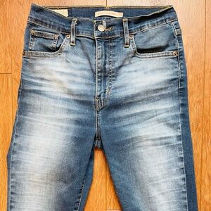 Levi's Mile High Super Skinny Jeans Sz 28 Inseam 32" dark Whiskered Amazing